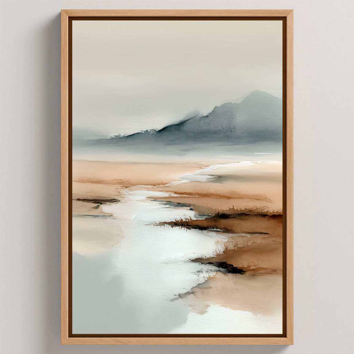 Framed Canvas Print Misty Watercolor