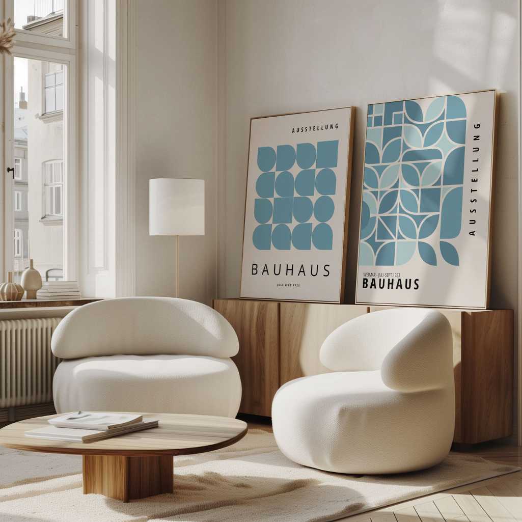 Bauhaus Blau – 2er Poster-Set