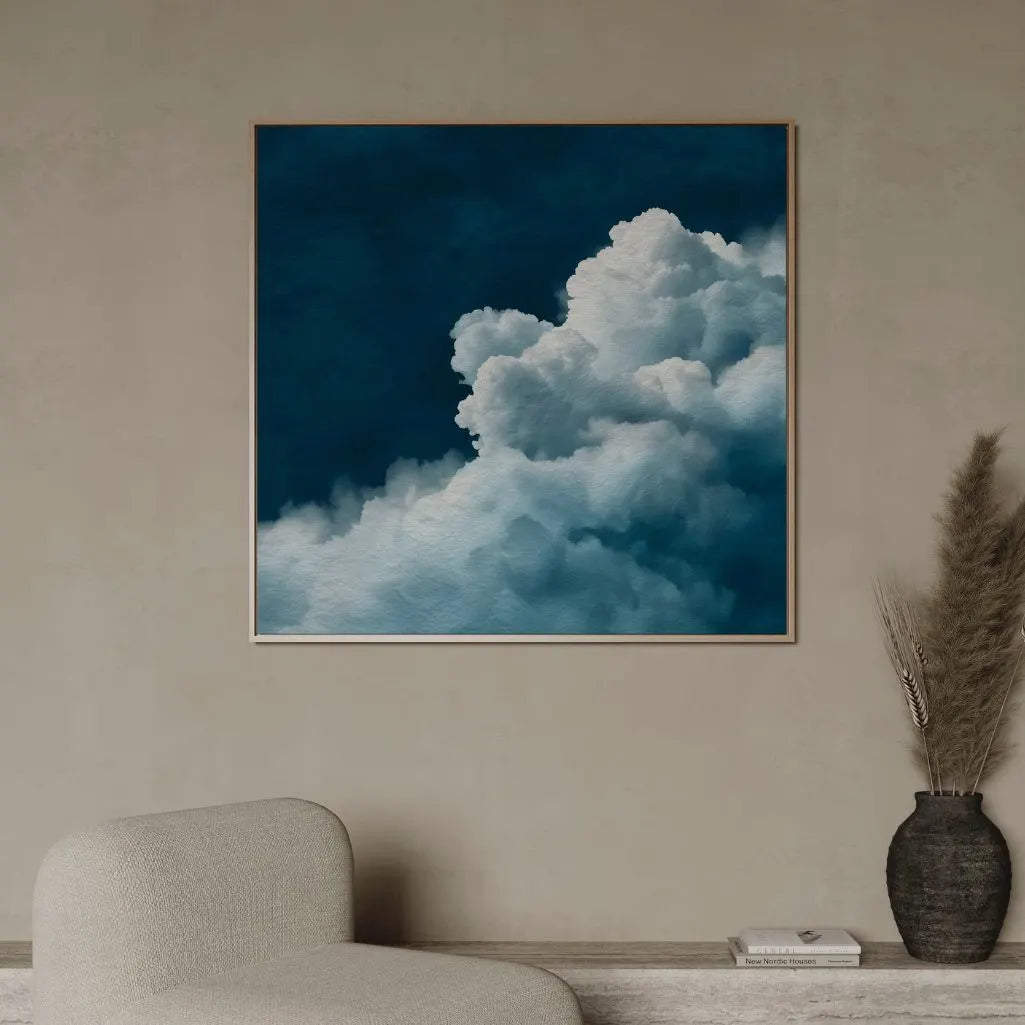 Gerahmtes Leinwandbild – Weiße Wolken
