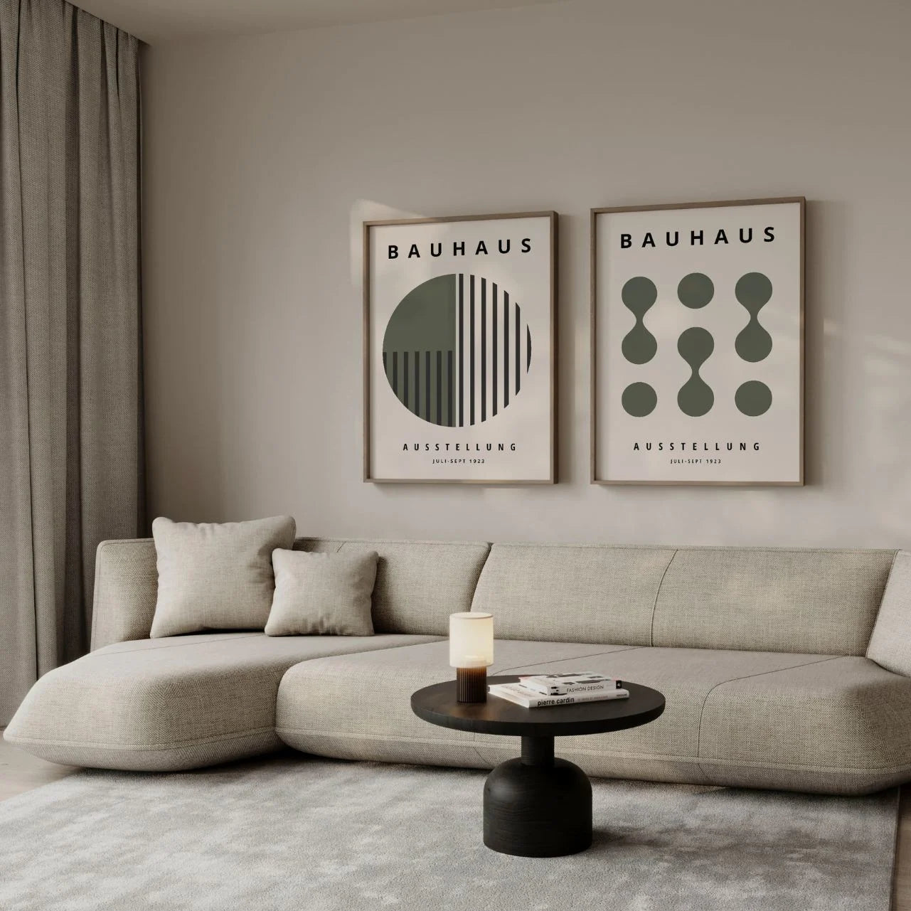 Bauhaus Olivgrün – 2er Poster-Set