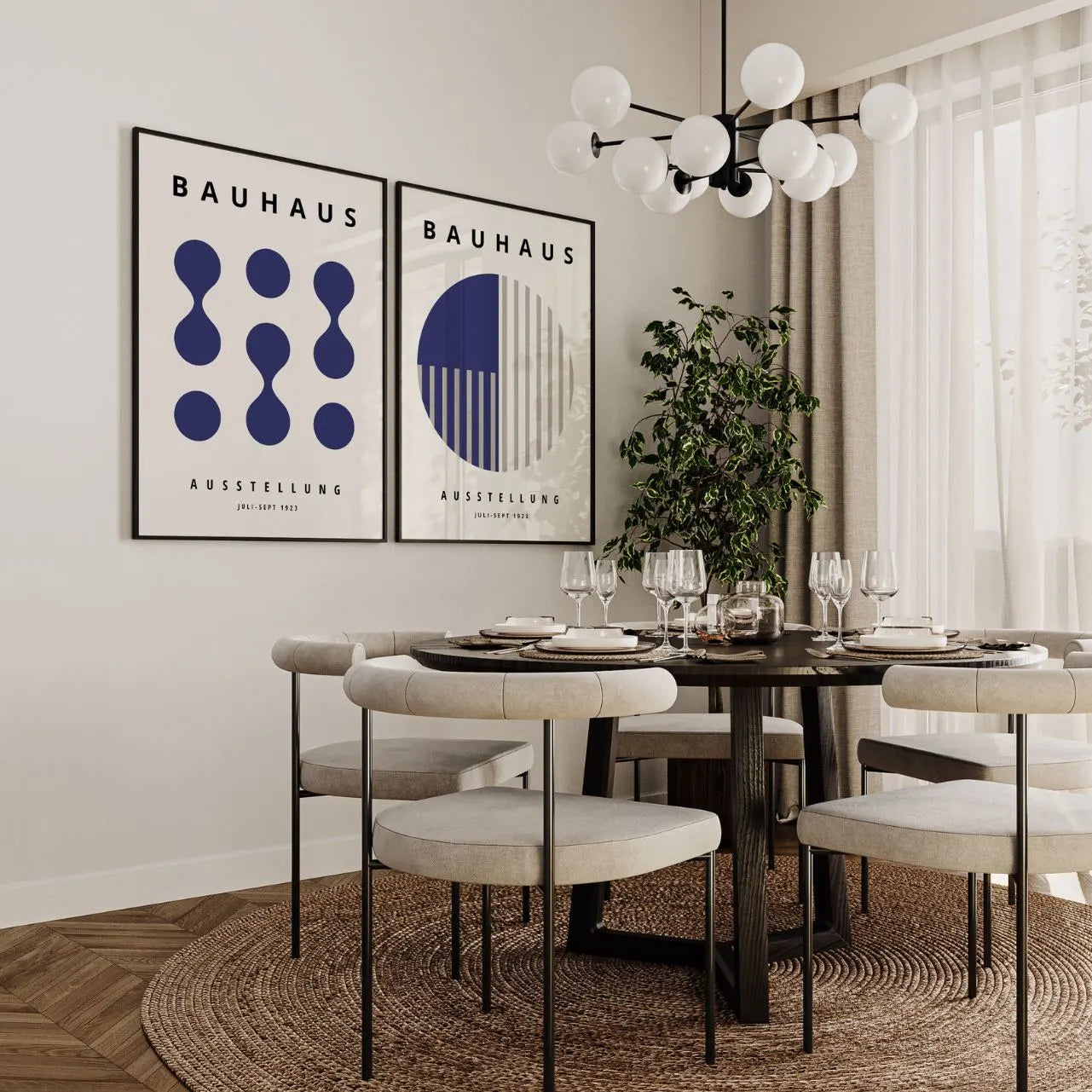Bauhaus Marineblau – 2er Poster-Set