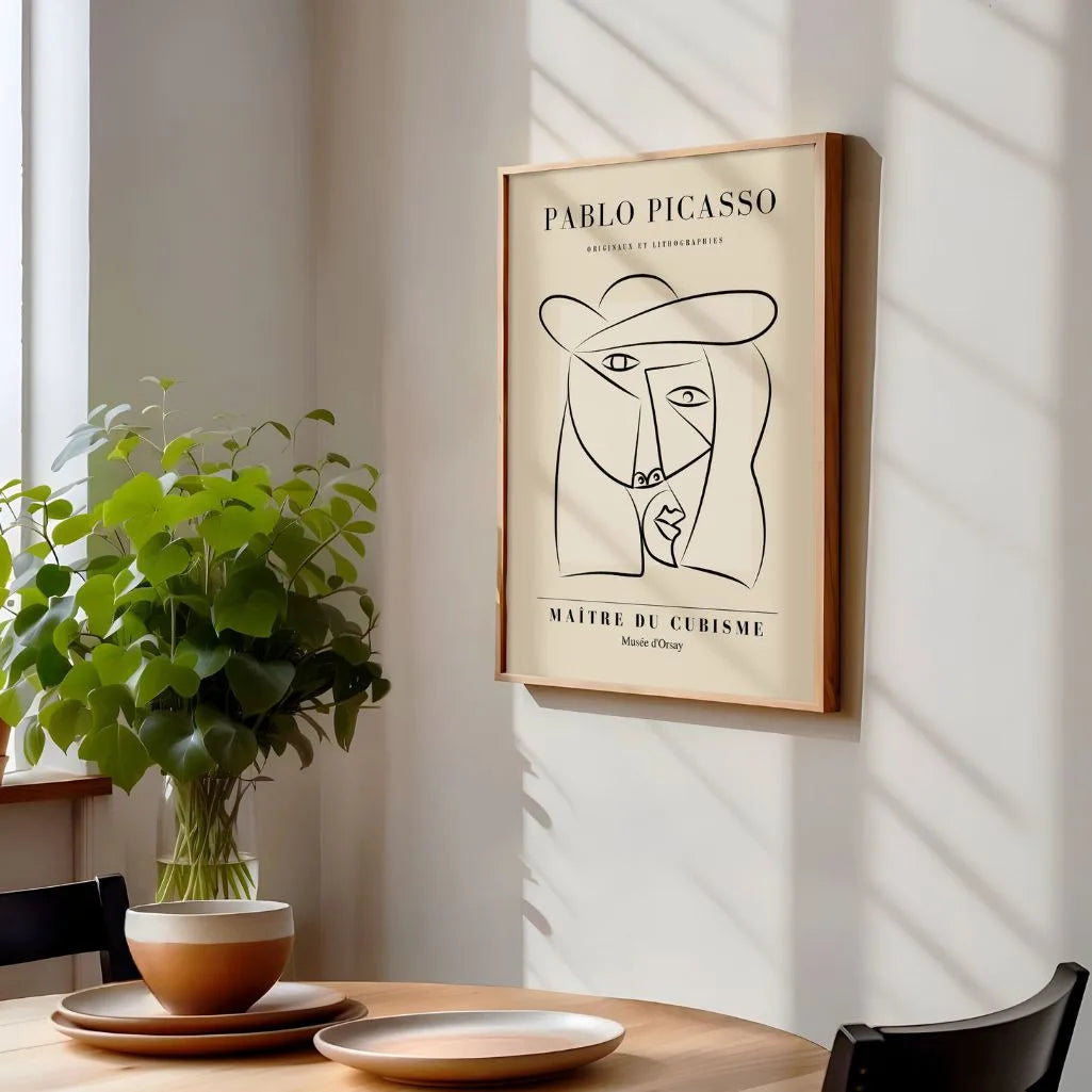 Picasso-Inspired Woman in a Hat Poster