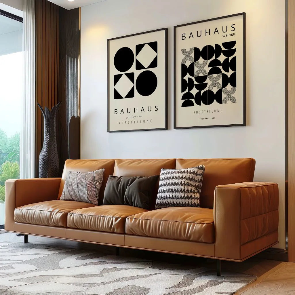 Bauhaus Geometrie – 2er Poster-Set, Beigetönen