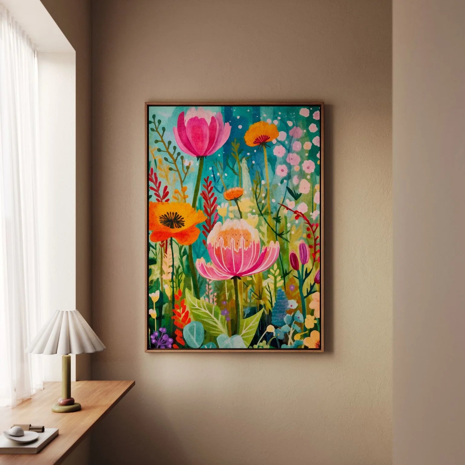 Toile encadrée – Danse florale