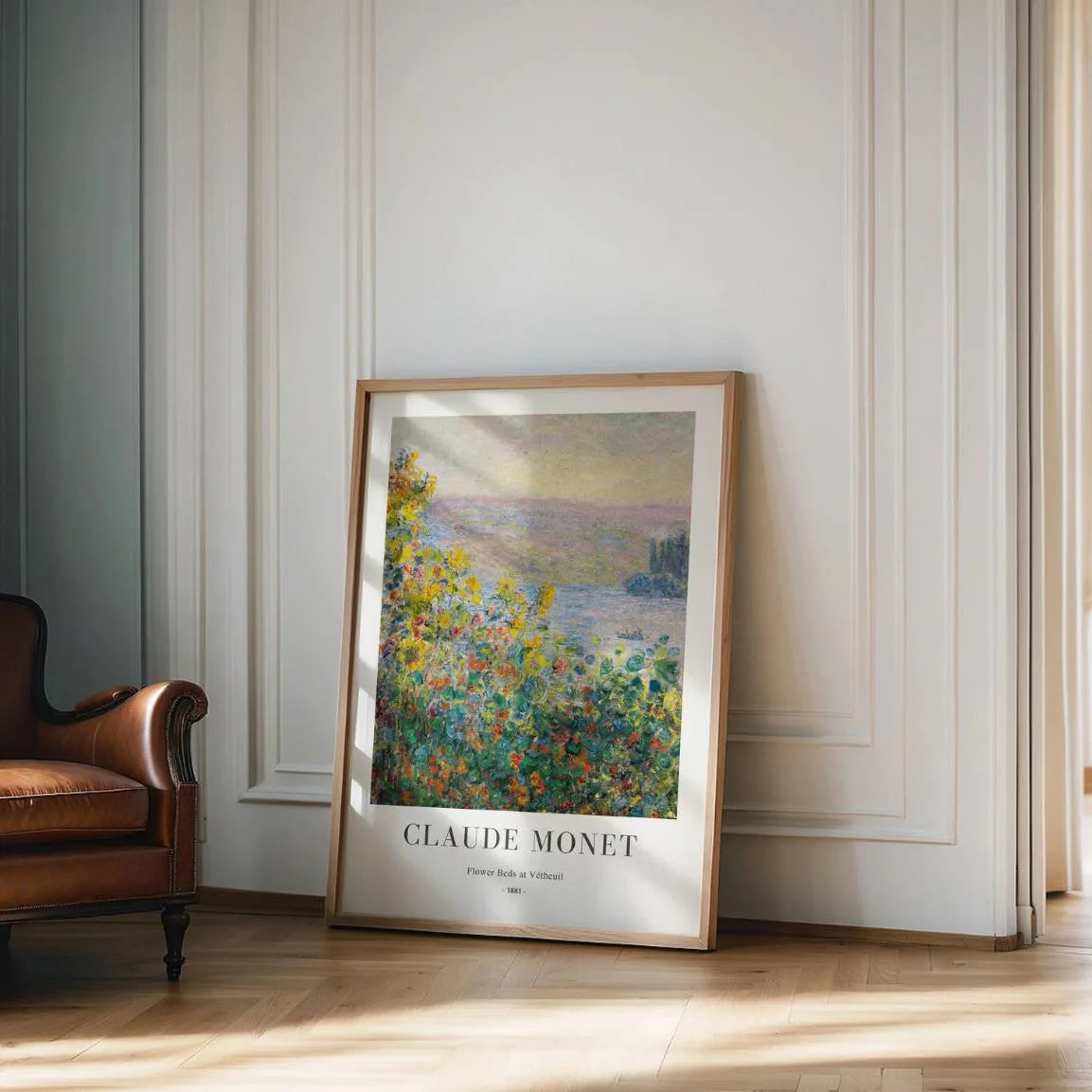 Claude Monet Flower Beds at Vétheuil Poster