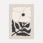 minimalistisches abstraktes blumen poster beige schwarz moderne wandkunst