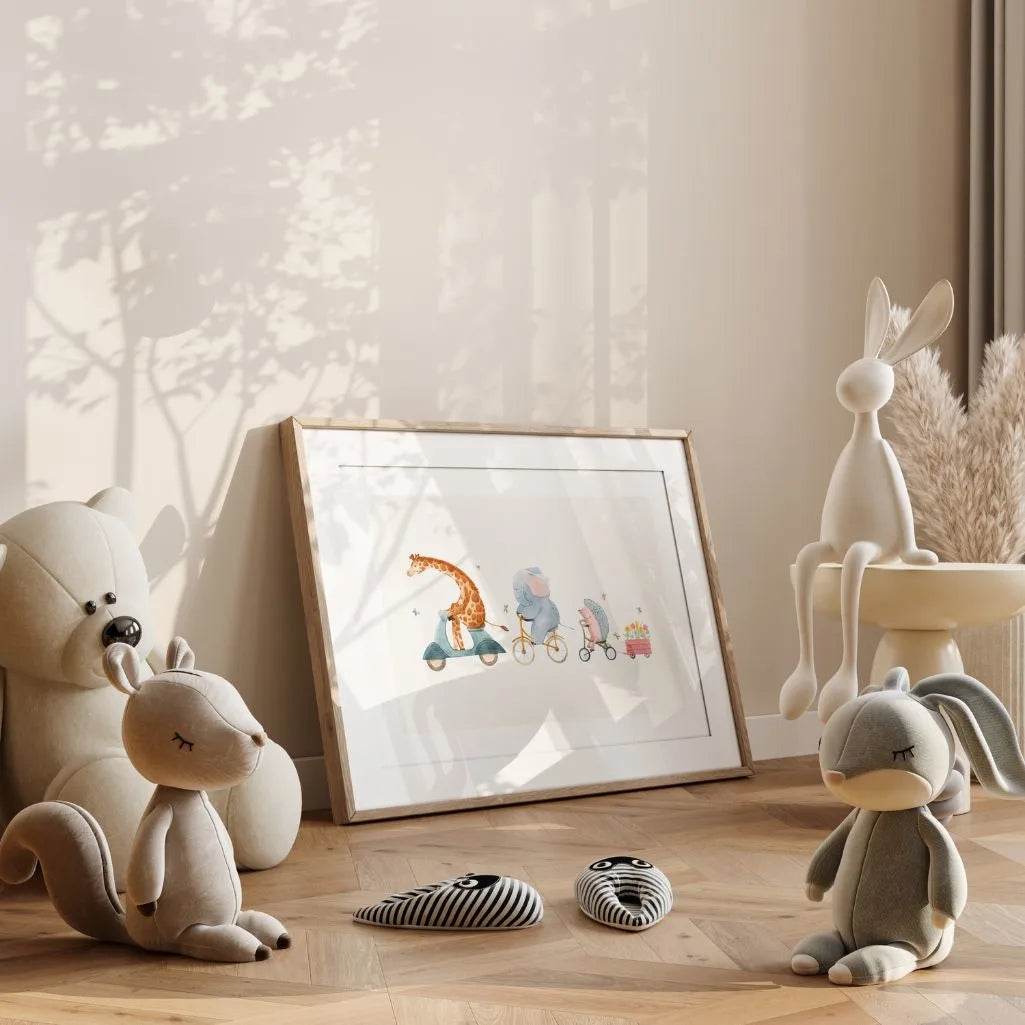 animals on a ride poster kids gallery wall
