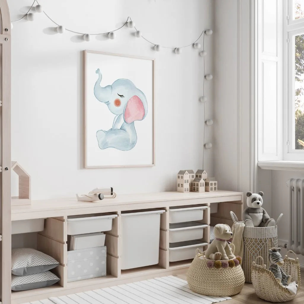 baby elephant poster kids bedroom wall art