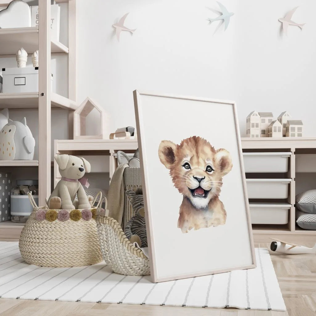 baby lion poster kids bedroom wall art