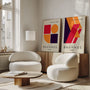 Bauhaus set of 2 wall art prints – geometric Bauhaus poster set for home decor and interior styling