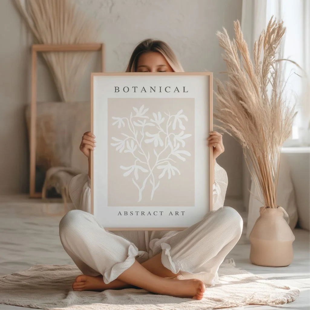 botanical beige poster bedroom calm neutral tones