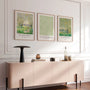 Monet and Morris harmony poster set with green botanical aesthetic wall art