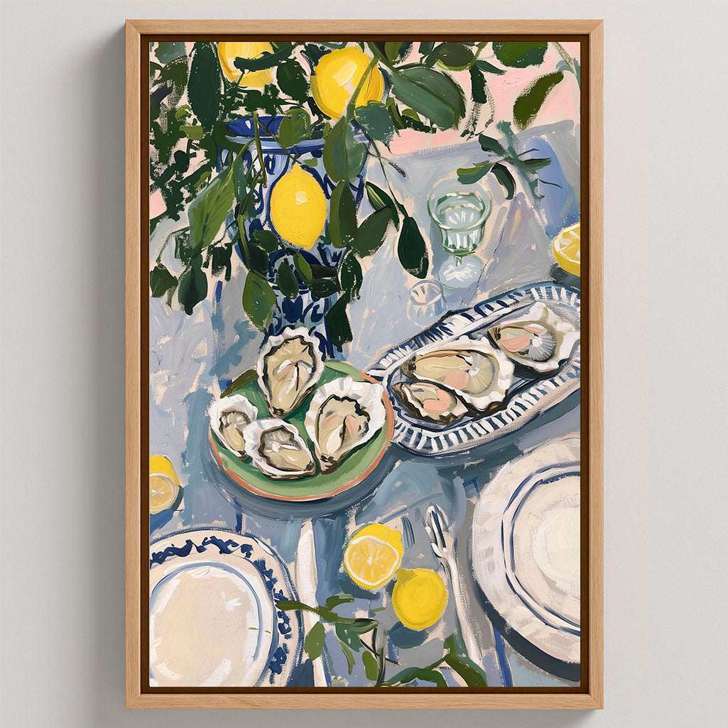 Gerahmtes Leinwandbild – Sommertisch