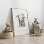 christmas baby elephant poster nursery christmas decor