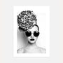 floral portrait woman poster wall art