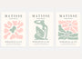 henri matisse poster set of 3 pink sage green abstract figure floral wall art