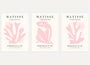 henri matisse pastel pink poster set of 3 beige background