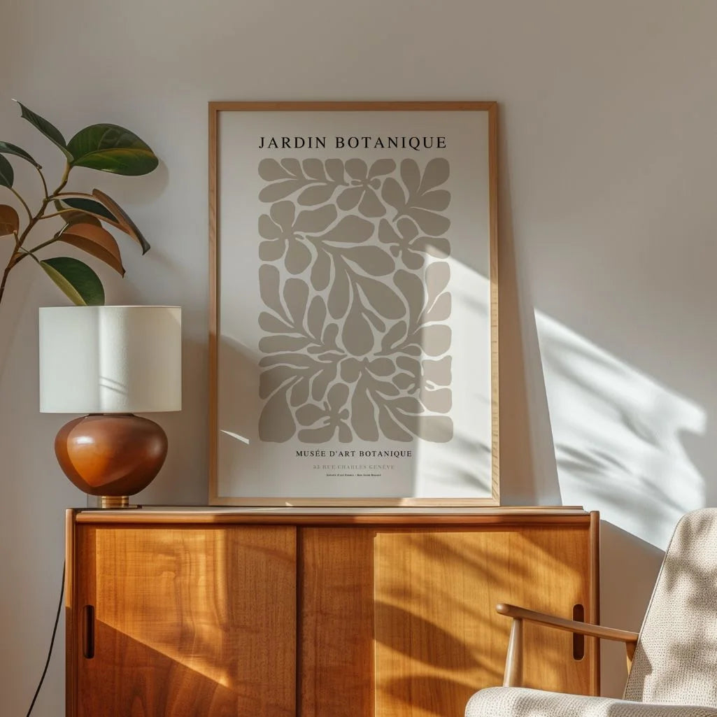 jardin botanique beige poster living room neutral decor
