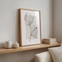 magnolia line drawing detail fine sketch beige background