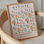 Matisse inspired floral watercolor poster displayed in gallery wall arrangement