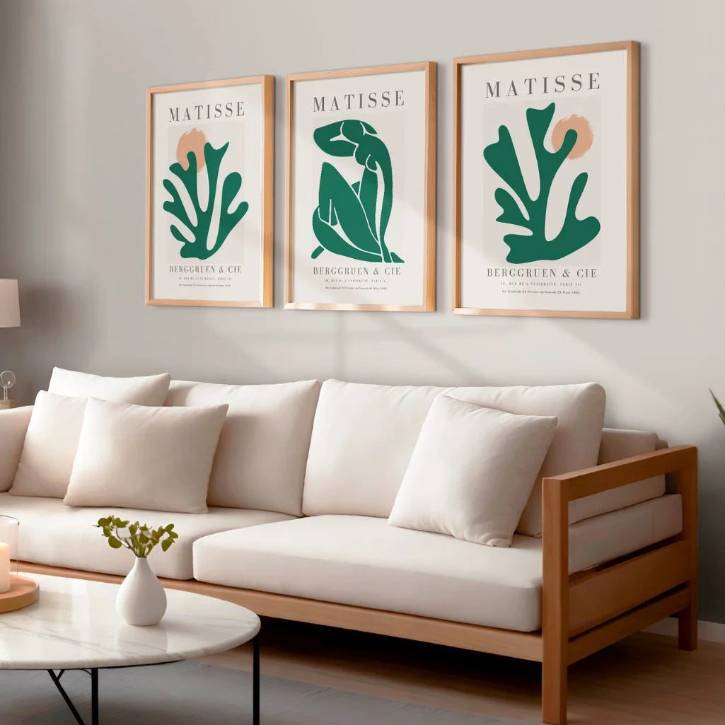 Matisse set of 3 wall art posters – elegant Matisse poster trio for interior decor and contemporary living spaces