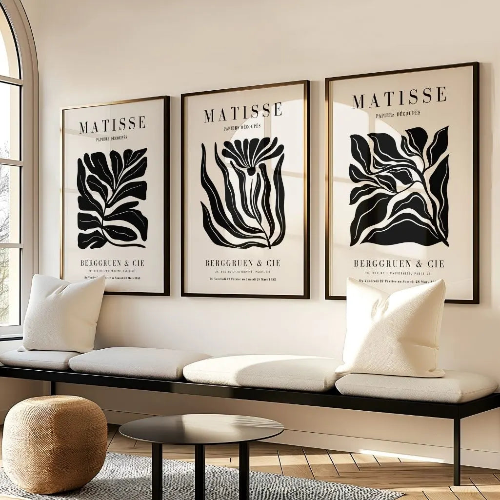 Matisse set of 3 wall art posters – elegant Matisse poster trio for interior decor and contemporary living spaces