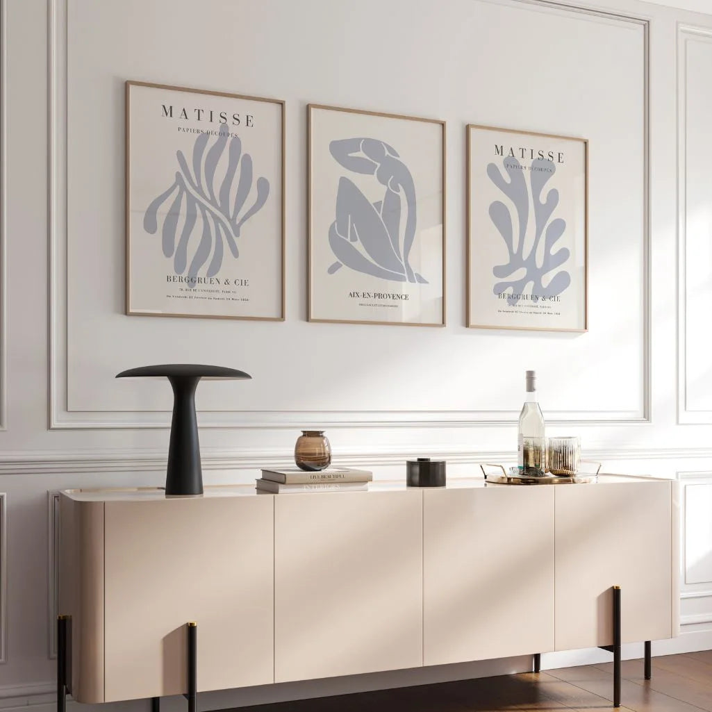 Henri Matisse set of 3 wall art prints – curated Matisse poster trio for gallery wall and stylish interiors