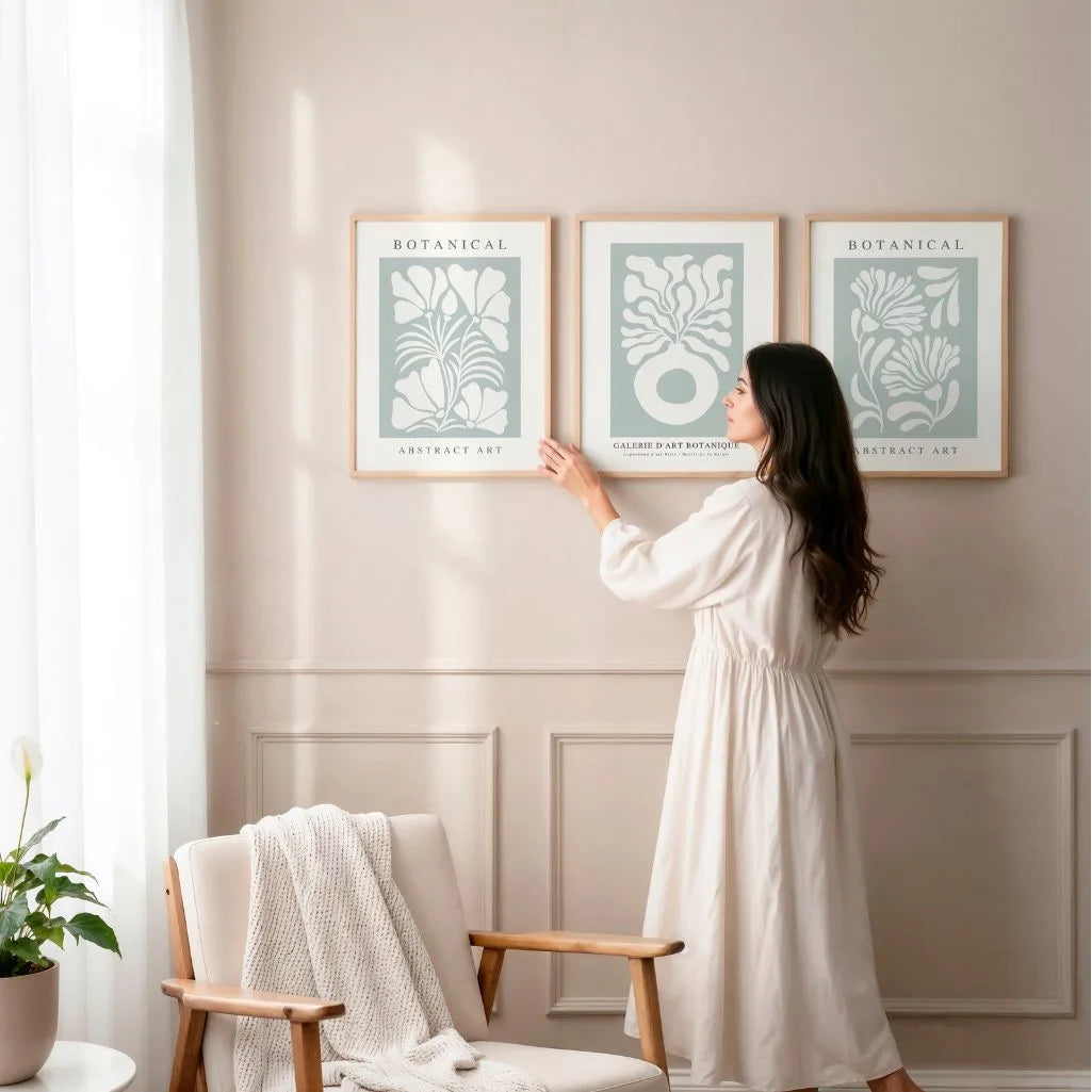 green plant poster set wall art for bedroom