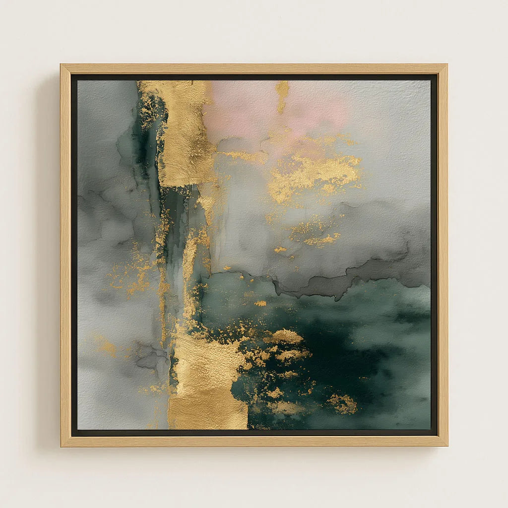 Gerahmtes Leinwandbild – Goldene Tiefe