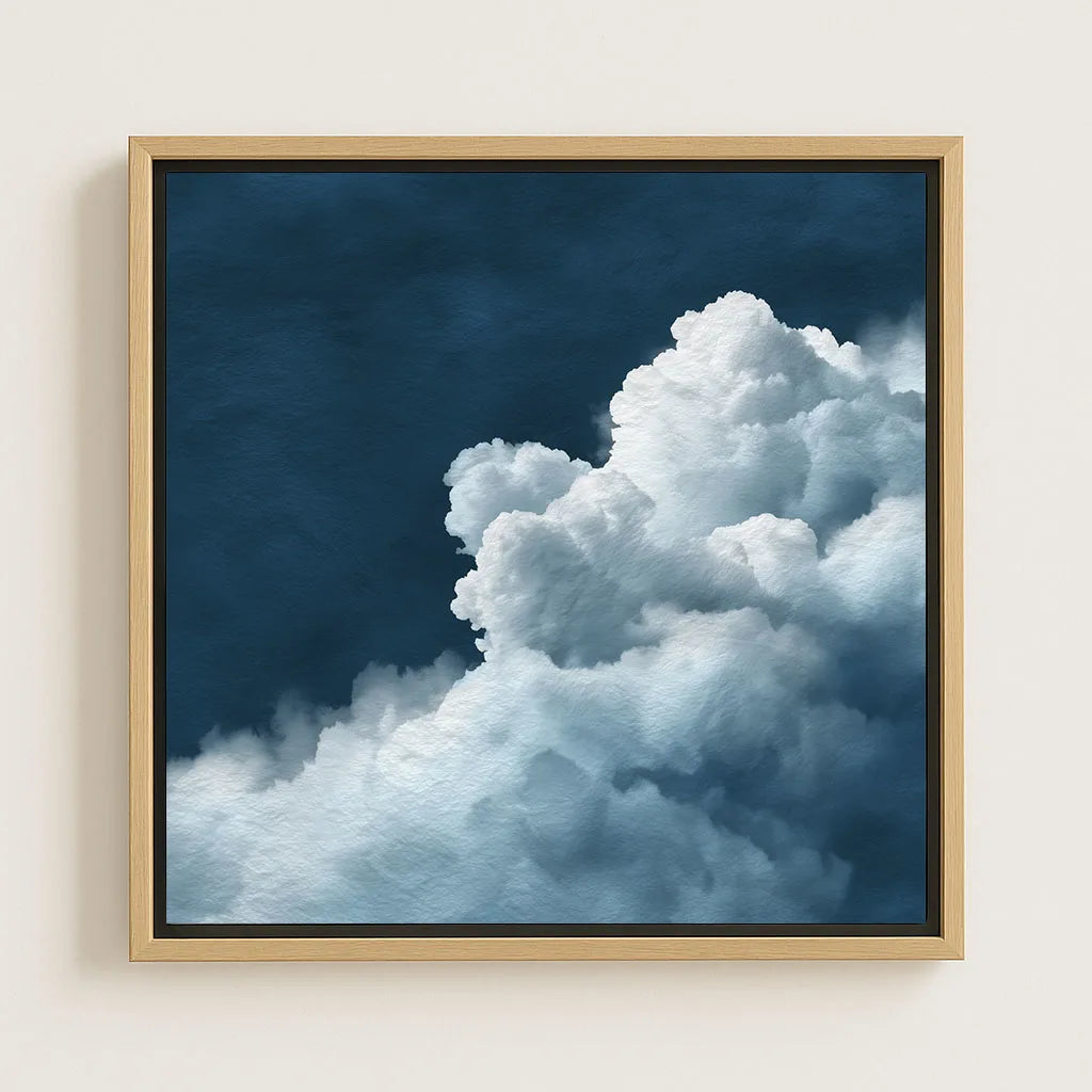 Gerahmtes Leinwandbild – Weiße Wolken