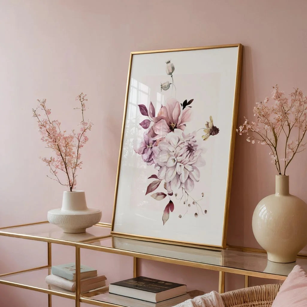 pastel floral poster gallery wall romantic modern decor
