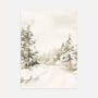 quiet winter forest poster watercolor wall art