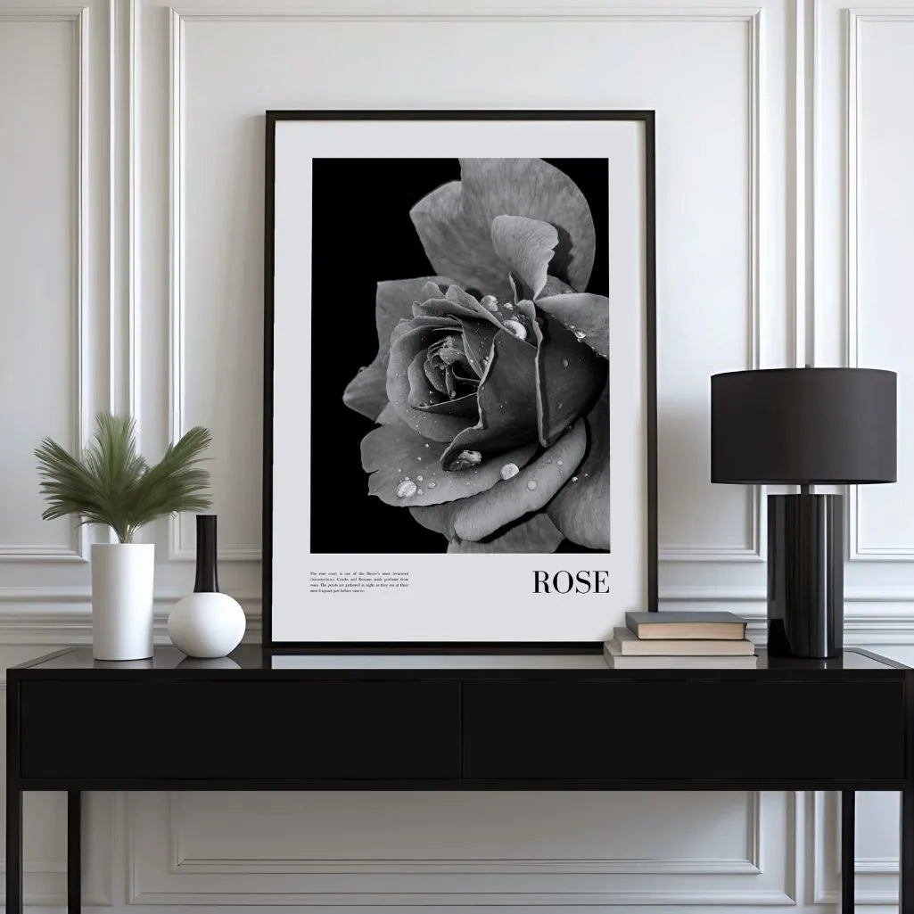 rose water drops detail poster