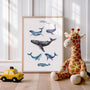 whales poster kids bedroom ocean wall art